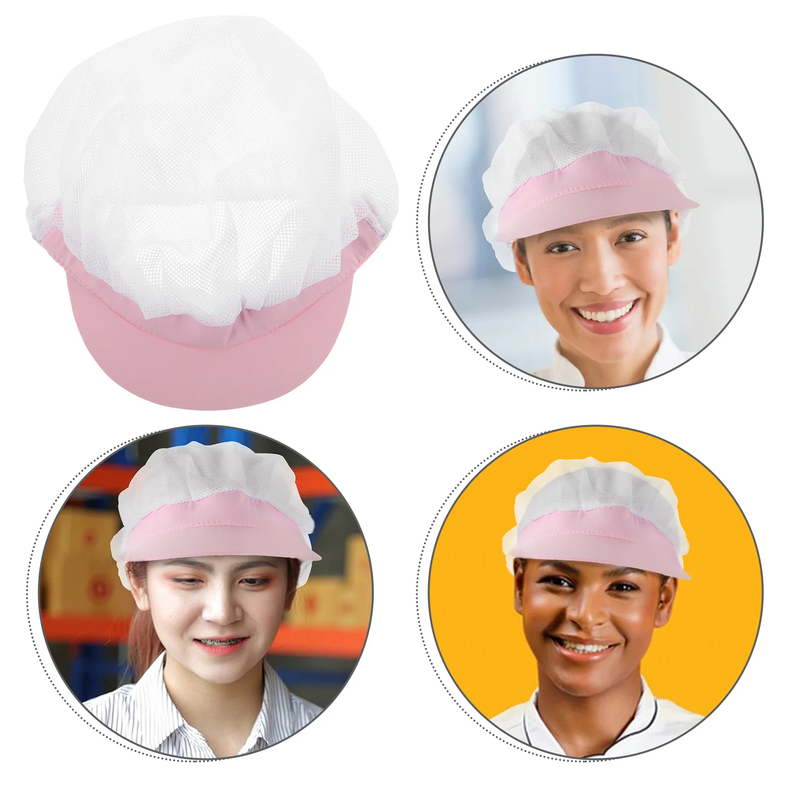 Cappello da cuoco professionale Berretto da lavoro per pulizia traspirante leggero in poliestere-cotone Cappello da cucina Cappello da lavoro per pulizia