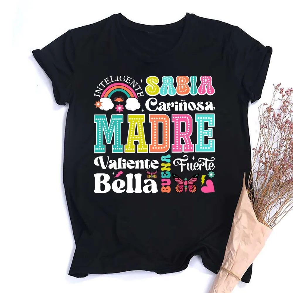 Camiseta para Mamá en Español, Diseño Gráfico Inteligente, Sabia y Cariñosa, Camiseta Informal de Manga Corta para el Día de la Madre Latina, Regalo