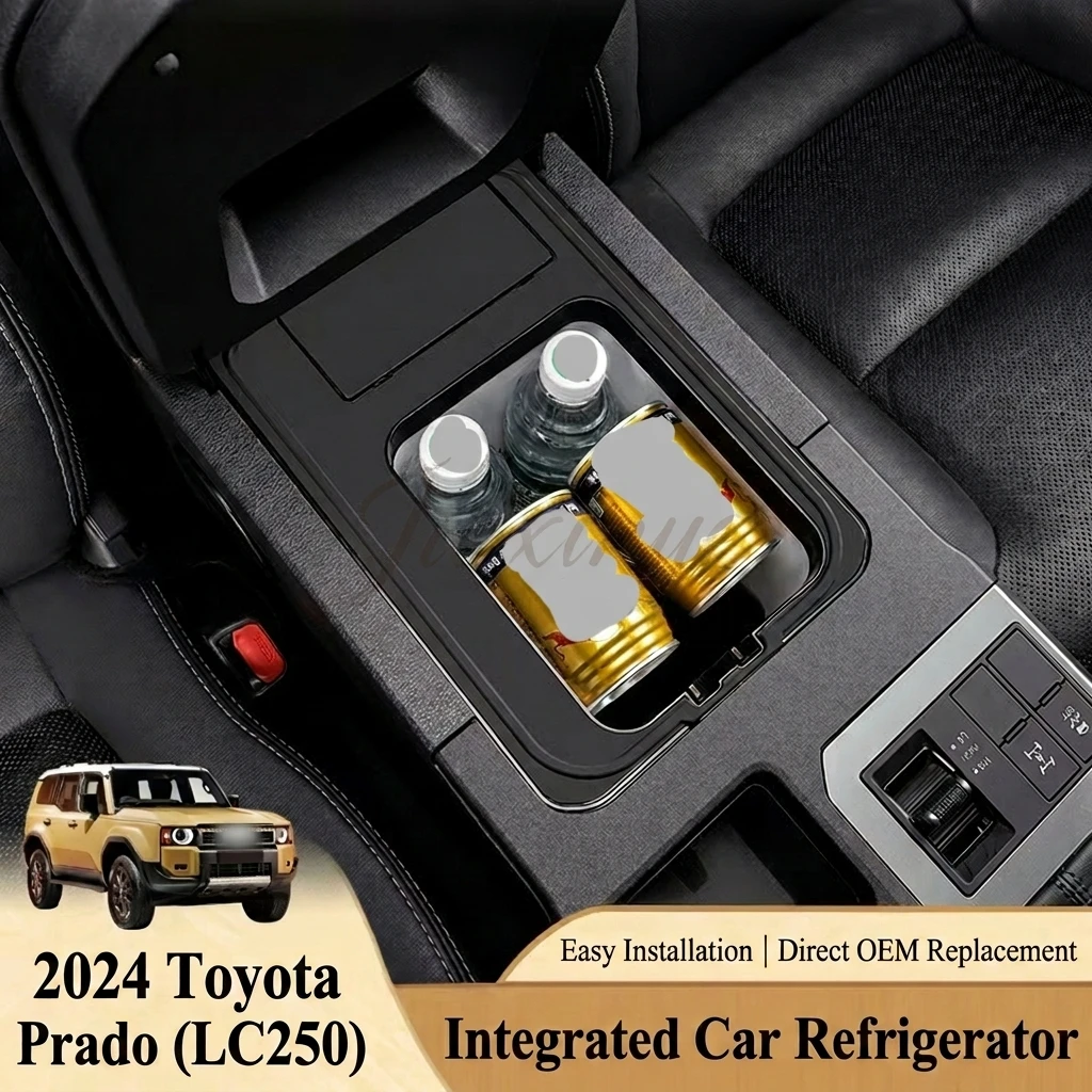 Land Cruiser 250 Series Prado LC250 Console Refrigerator Dual Temperature Control Compressor Cooling Fridge VIP Refit