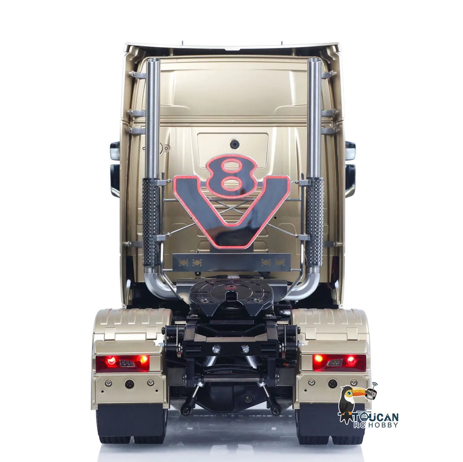 

1:14 TOUCAN Remote Control Tractor Truck 4X2 TAMIYA Chassis 56379 3Speed Gearbox Flowing Water Light Smoke Unit ST8 Radio RTR