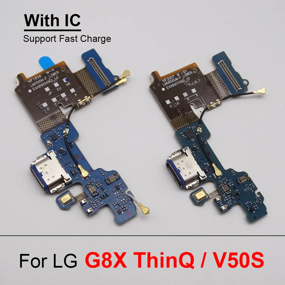 USB Charging Port Board For LG G8X ThinQ G850 LMG850UM V50S LM-V510N Charger Dock Socket Connector Microphone Flex Cable