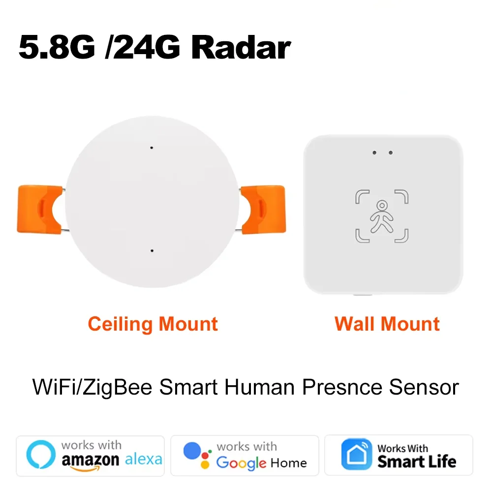 WiFi/ZigBee 5.8G MmWave Human Presence Motion Sensor With Luminance/Distance Detection Smart Life Home Automation 5/110/240V