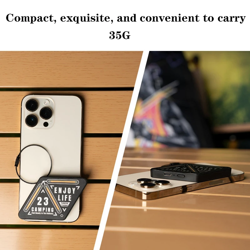 Outdoor Portable Tactics Triangle Light Night Light Badge Tent Warning Decoration Camping Atmosphere Mini Small Pendant Lamp