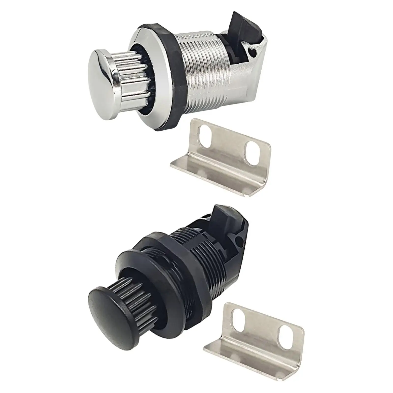 RV Push Keyless Button Lock Nylon Easily Install Accessories Versatile for Motorhome Boat Generic 32mm Mounting Hole Drawer Knob