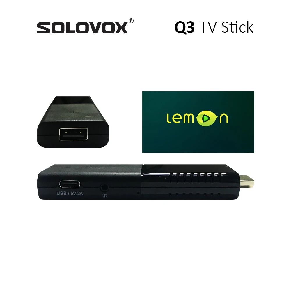 SOLOVOX-Set Top Box ، عصا تلفزيون Android 10 ، IP ليمون ، مستقبل USB ، 2G ، 16G ، H313 ، 4K ، واي فاي مزدوج ، حجم الجيب ، Dongle Live ، Q3