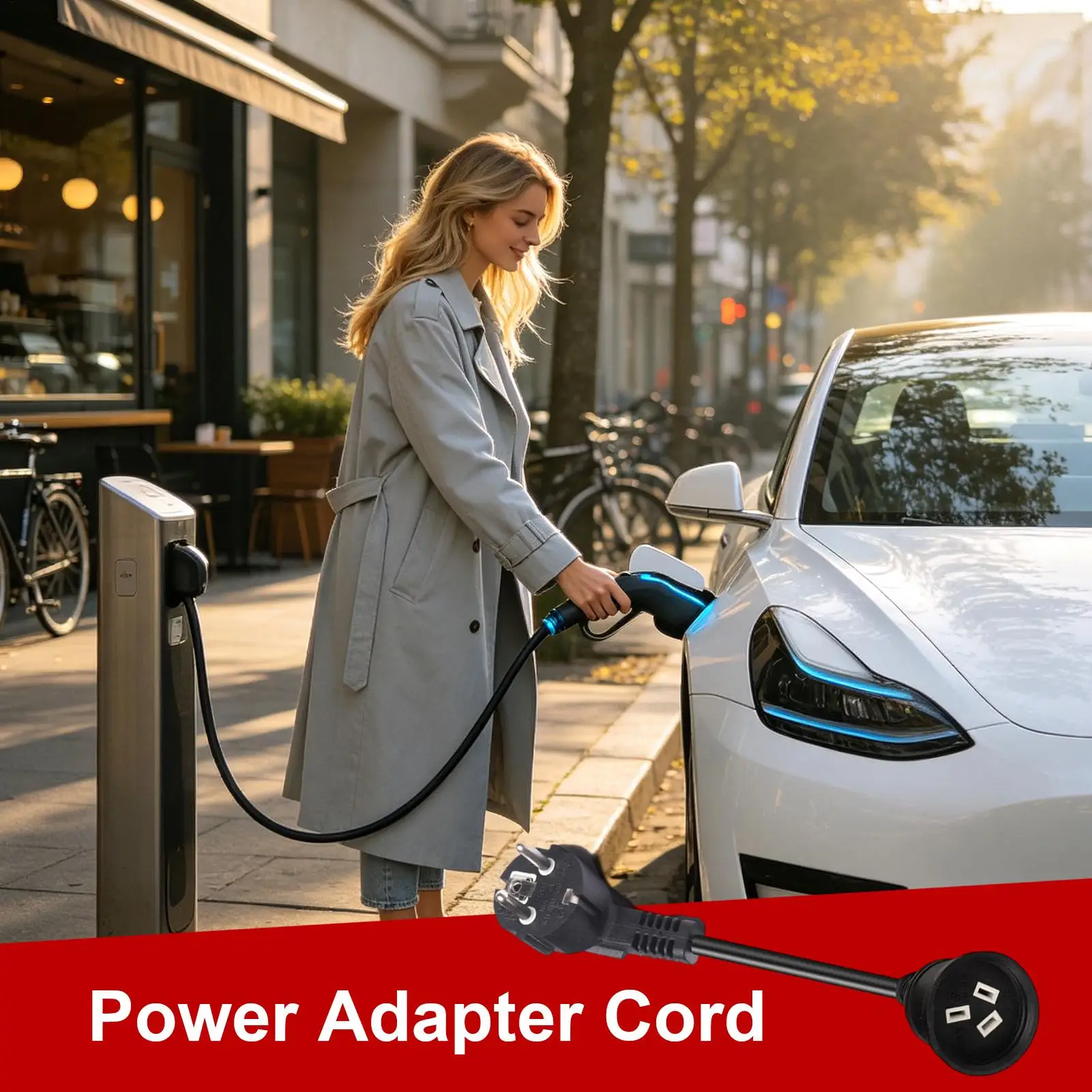Ev Charging Cable Extension 10a Plug To 15a Portable Wire Adapter Extension Cord For Ev Charging For Electric Vehicles Rv Camper