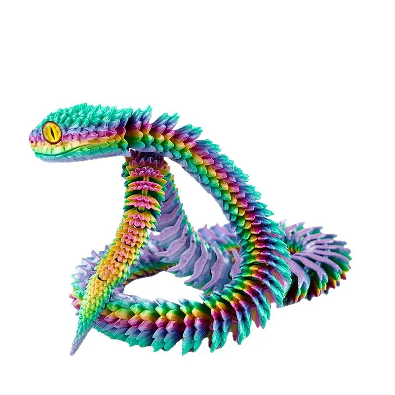 

60CM 3D Printed Viper Toy Articulated Snake Model Movable Jointed Desk Decor Collectible Figurine