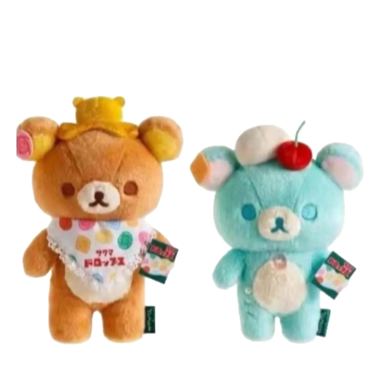 Rilakkuma Plush Toy Mint Blue Bear Plushie with Cherry Cute Ice Cream Bear Soft Stuffed Doll Collectible Gift - view 5