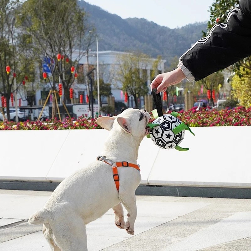 

Dog Toys Soccer Ball with Straps Interactive Dog Toy for Tug of War Puppy Pet Toys for Large Dogs Chihuahua Dog Accessories