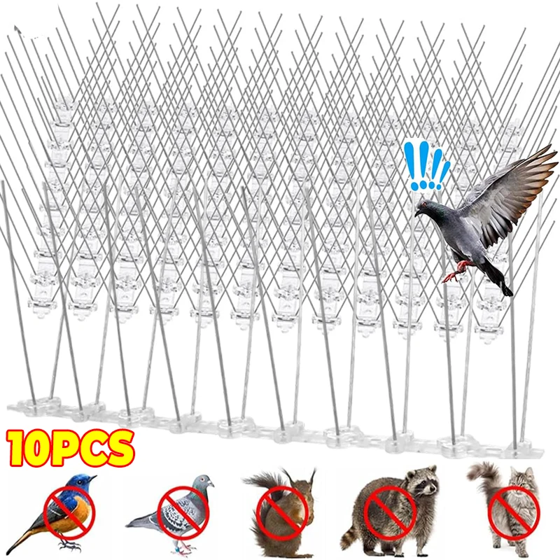 10/1pc Bird Spikes Pigeons Repellent Outdoor Garden Anti-Bird Repeller Roof Balcony Yard Raccoon Squirrel Cat Deterrent Spike