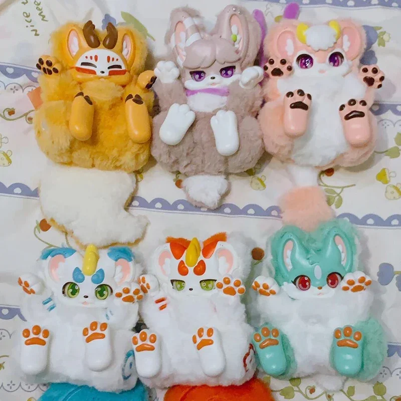 Juguete de animales fabulosos genuinos, caja ciega de la serie Flip Belly, muñecos de peluche, figura de acción ACGN, caja misteriosa, regalo sorpresa para niñas y niños