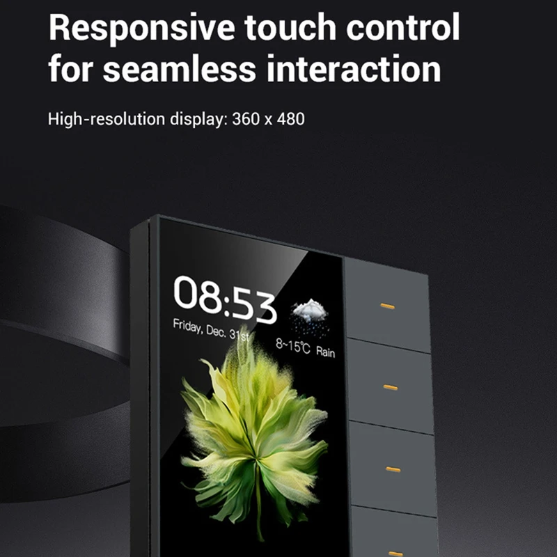 3.5 Inch Smart Wall Switch Touch Screen 4 Groups Switch 8-Way Scene Radar Sensor Dimming Switch Curtain Tuya Zigbee B-ABAM