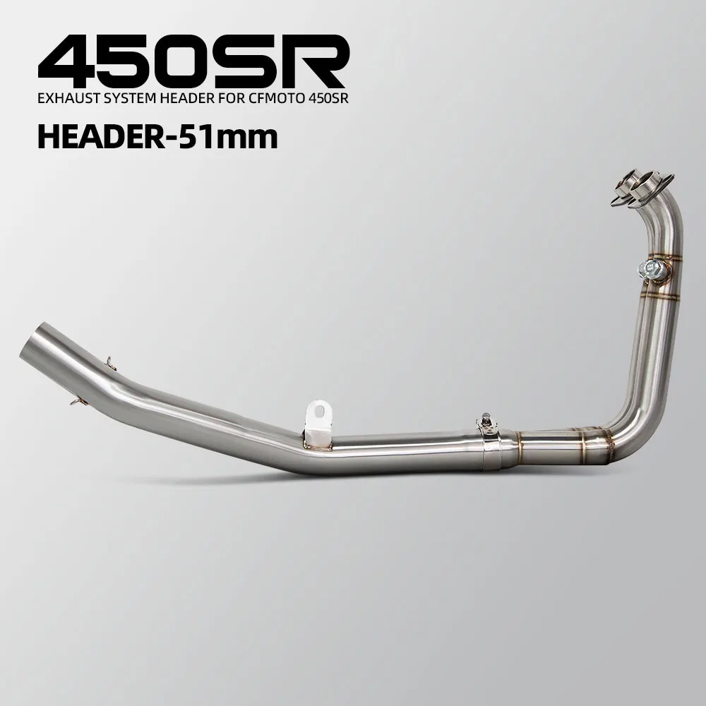 

Motorcycle Exhaust Front Link Pipe For CFMOTO 450NK 450SR 22-25 years Escape Racing Line Stainless 51mm Header Tube Modify Kit