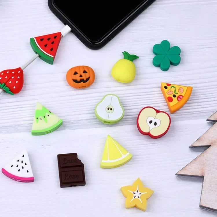 Cute Fruit Phone Usb Cable ProtectorCable Chompers Cord Animal  Charger Wire Holder Organizer Protection for iPhone Huawei