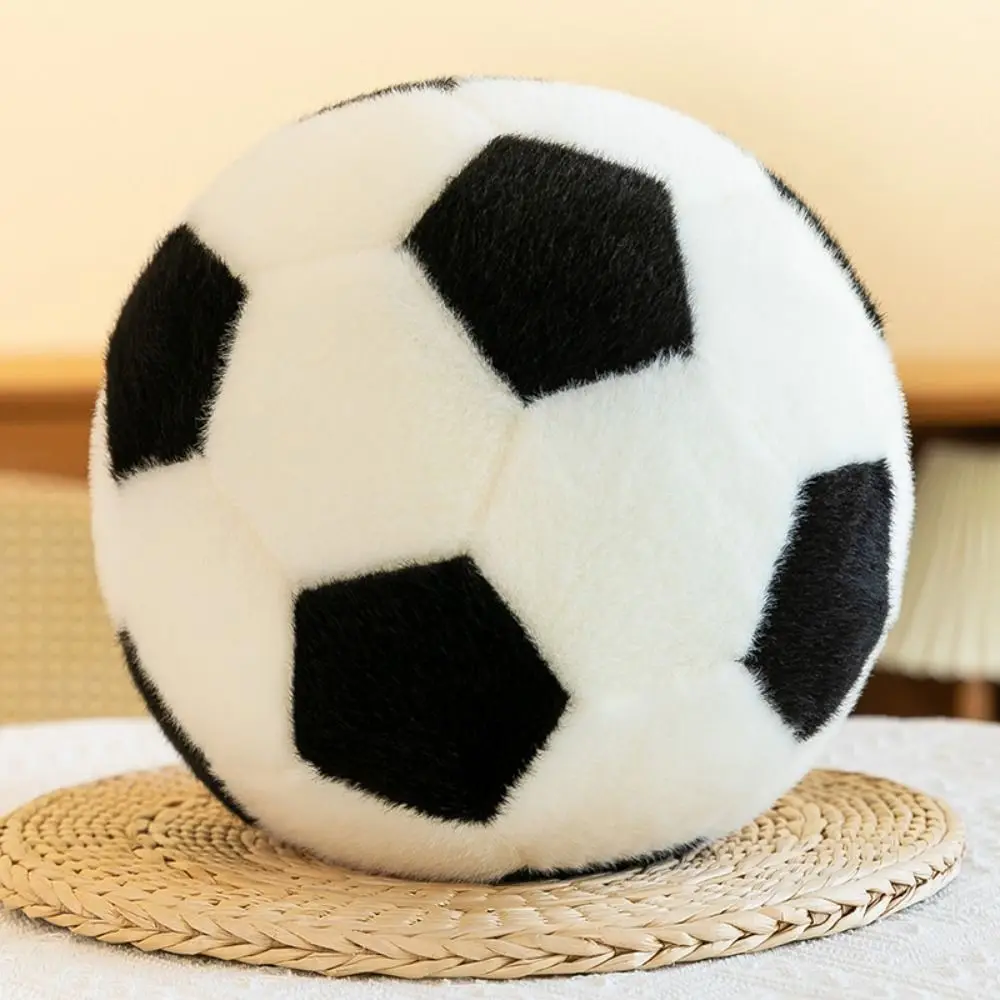 Decoración de la habitación, pelota de fútbol con forma de pelota, almohada rellena, divertido juguete de peluche de fútbol, 18/25cm, regalos de cumpleaños suaves para amigos