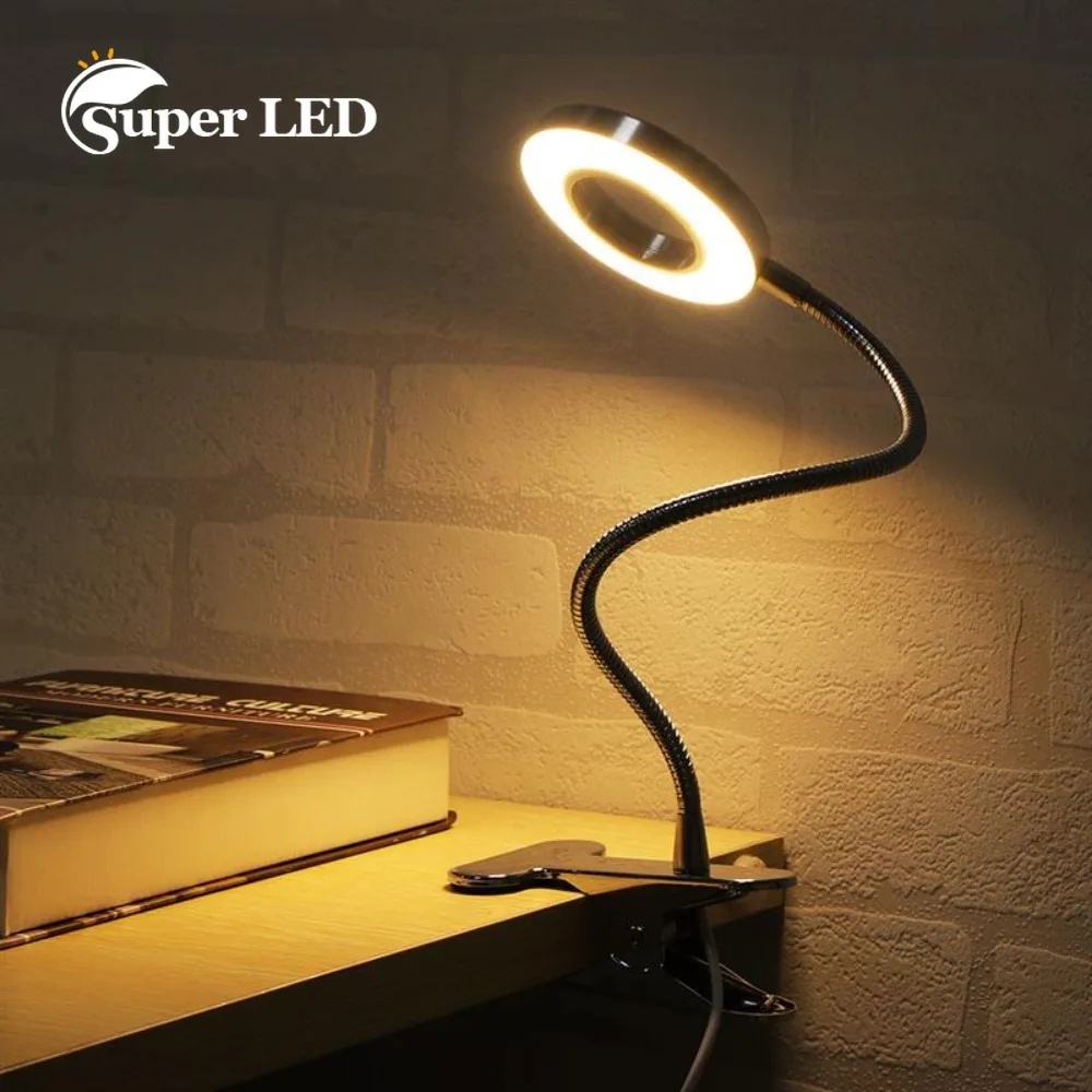 

LED Table Light USB Power Study Read Desk Lamp with Clip Holder for Aquarium Fish Tank Lighting Flexible Tube Adjustable Lights