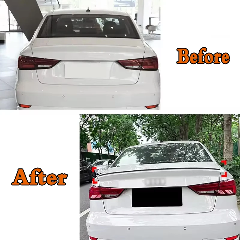 For Audi A3 S3 8V Sedan 2014-2020 S Car Tail Wing Fixed Wind Spoiler Rear Wing Modified Decoration Accessories