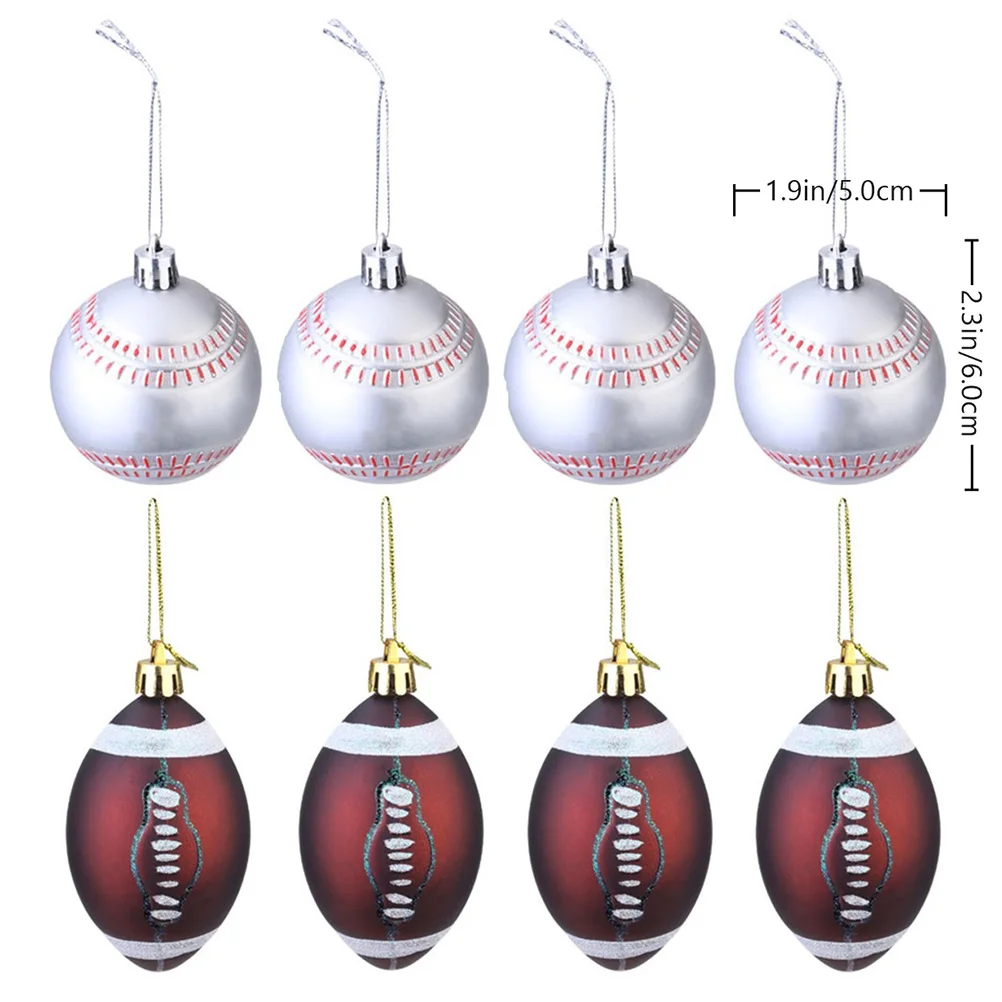 

1Set Christmas Ball Ornaments Sports Theme Sturdy Hanging Balls Ideal Xmas Party Decoration Wedding Anniversary Holiday Festive