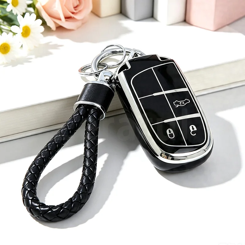 3 Buttons Car Key Case Cover Car Shell For Jeep Renegade Compass Grand Cherokee For Chrysler 300C Wrangler Dodge Accessaries