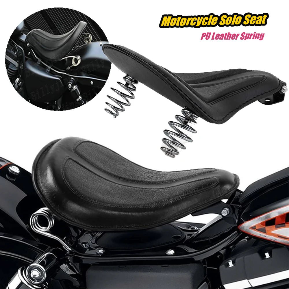 

PU Leather Spring Seat Soft Delicate Elastic New Seat Distressed for A Vintage Look for Harley Custom Chopper Sportster Bobber
