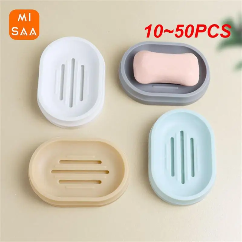 10~50PCS Toilet Cute Storage Soap Rack Anti-falling Thick Ps 12×8.2×2.3cm Bathroom Products Soap Soap Box Anti-smashing Creative