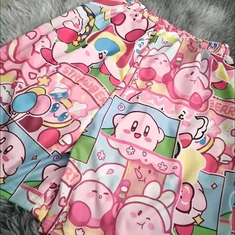 Cartoon KIRBY Sports Shorts Men\'s Beach Pants Casual Loose Shorts Summer Shorts Men\'s Gift