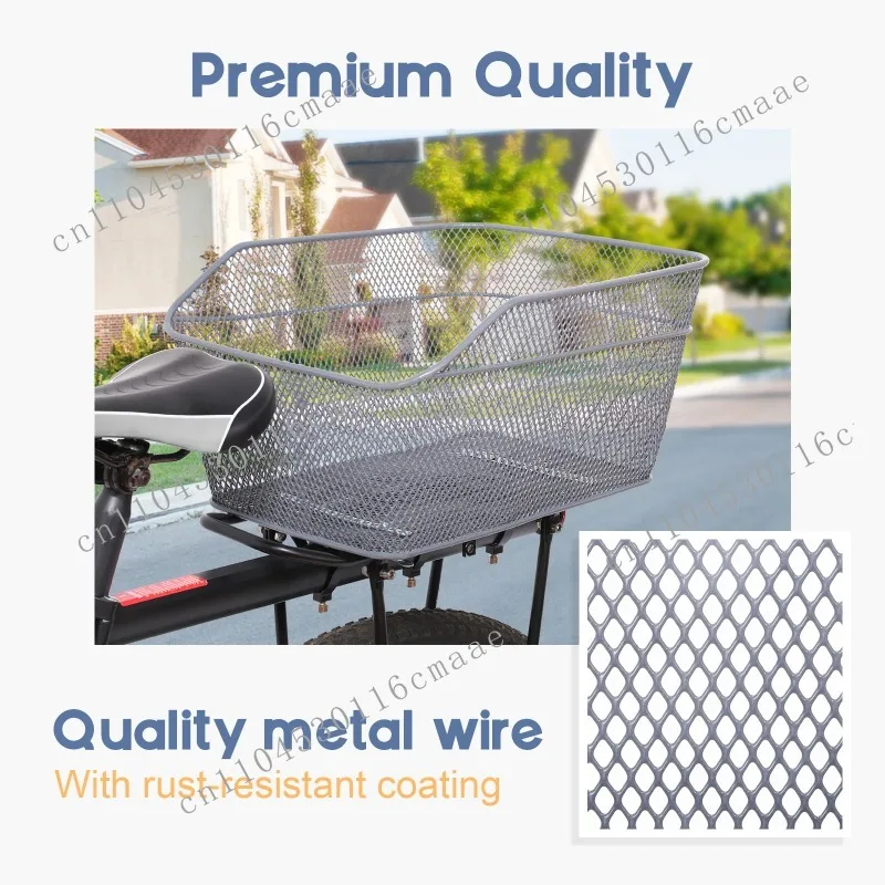 1 2 3 Rear Bike Basket Large Capacity Metal Wire  Basket Waterproof Rainproof Cover Bag