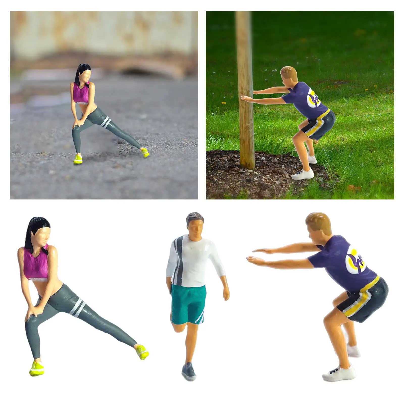Figure 1:64 Figura fitness in scala 1/64 per il layout della casa delle bambole Diorama