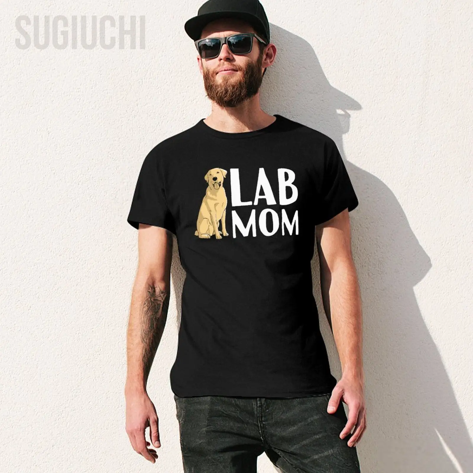 Men Labrador Retriever Mom Lab Dog Tshirt Tees O-neck T Shirts Women Boys 100% Cotton Short T-Shirt Unisex All Seasons