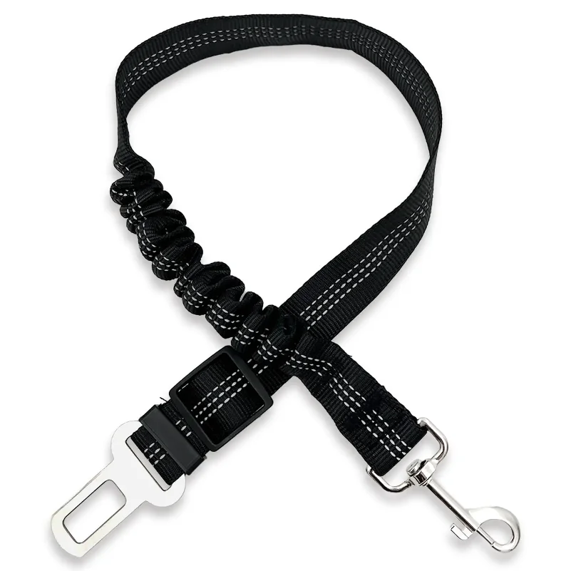 1PCS High Grade Dog Car Safety Belt Dog Safety Belt with Damping Belt and Reflective Line Adjustable Length Suitable Any Dog