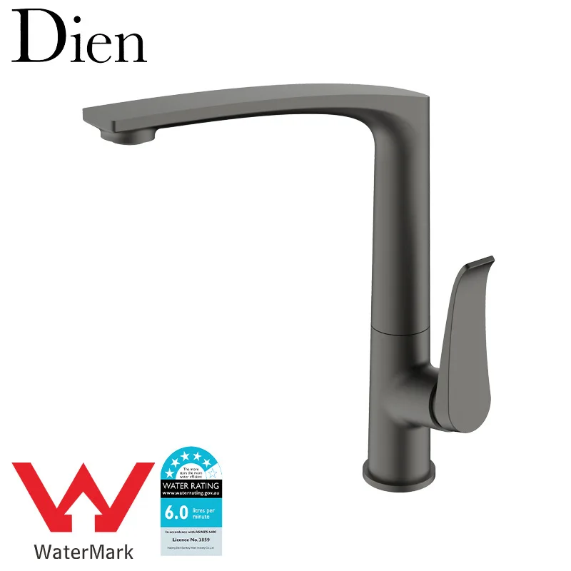 Luxury Brass Kitchen sink faucet Top Quality Modern Single Hole Copper Kitchen mixer Tap Hot Cold water One Handle,Brushed Gold image 5