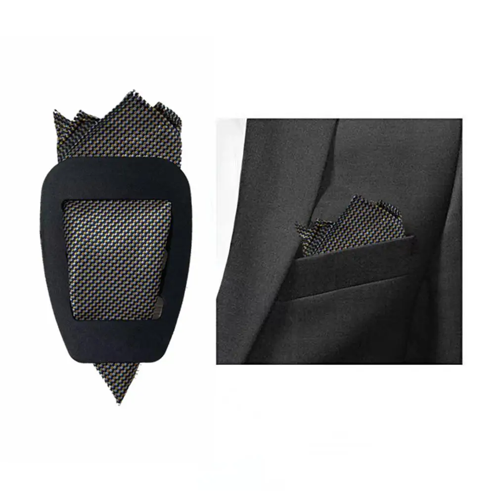 Porta fazzoletti da taschino Sciarpa con clip fissa Porta fazzoletto in seta Porta fazzoletto per uomo Abito da uomo Smoking Accessorio da indossare J7W7