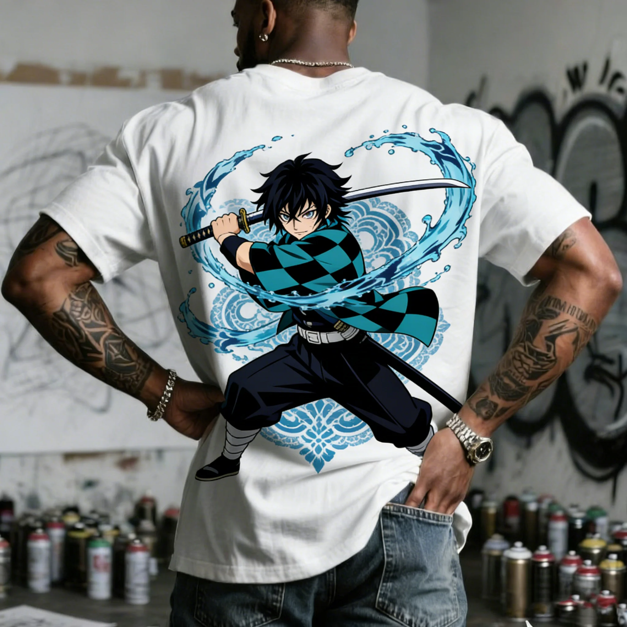 

Летняя мужская футболка в стиле ретро Demon Slayer, модная повседневная футболка с короткими рукавами в стиле панк и аниме-тематикой для детей и взрослых.