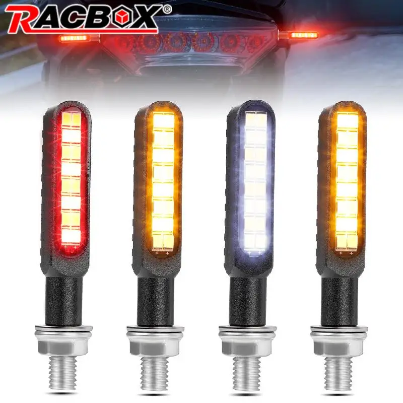 2/4pcs 16led Motorcycle LED Turn Signal Lights Flasher Blinker Flowing Indicators Lamp Rear Light For Cafe Racer Bobber Chooper