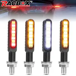 2/4pcs 16led Motorcycle LED Turn Signal Lights Flasher Blinker Flowing Indicators Lamp Rear Light For Cafe Racer Bobber Chooper