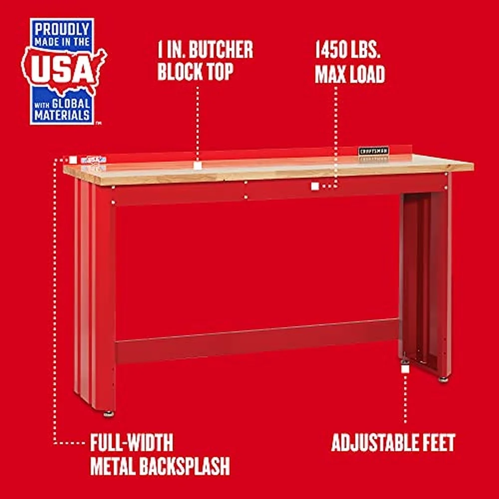 2000 Series Workbench 6 Foot Wide with Butcher Block Top Customizable (CMST27200R)