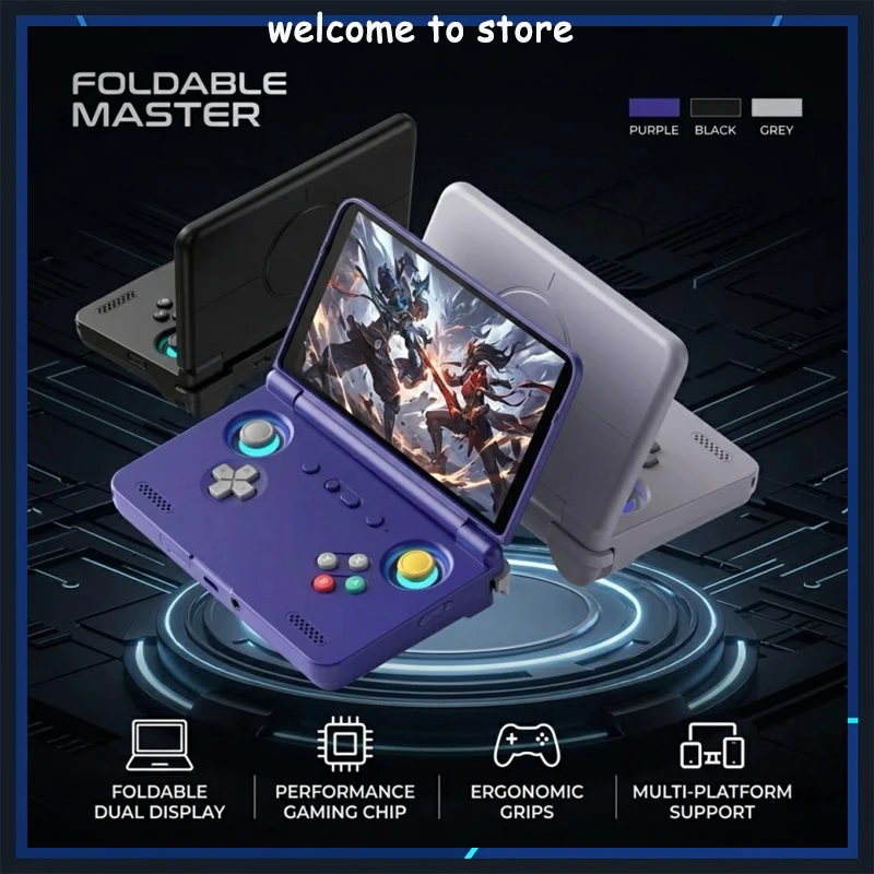 레트로이드 포켓 플립2 5.5인치 OLED 클램쉘 안드로이드 휴대용 게임 콘솔 레트로 게임 플레이어 휴대용 전자 게임 시스템
