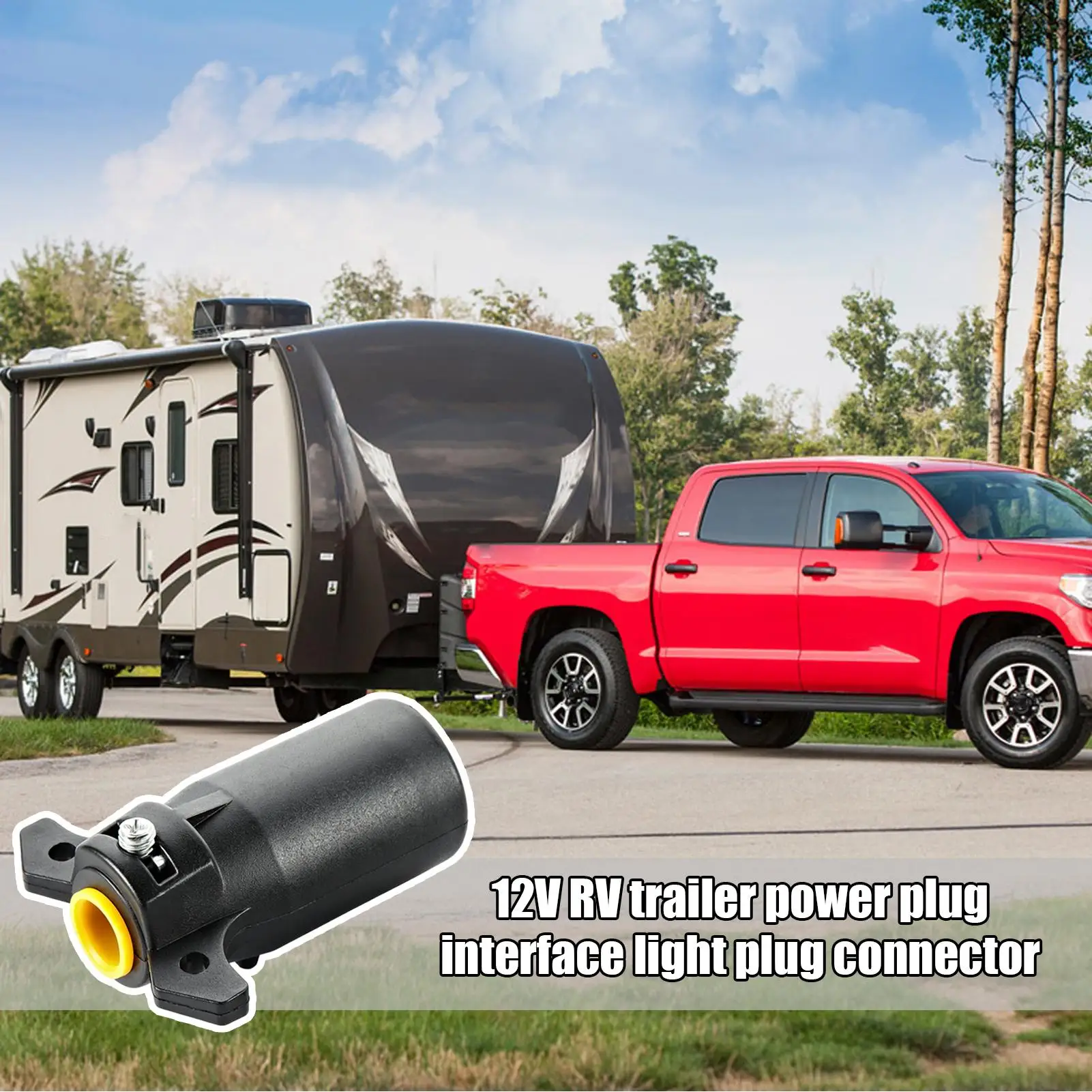 7 Pin Trailer Plug 12v Rv Light Socket Wiring Adapter 7 Wire Trailer Plug For Caravan Tow Car Automotive Boat Pickup Trucks