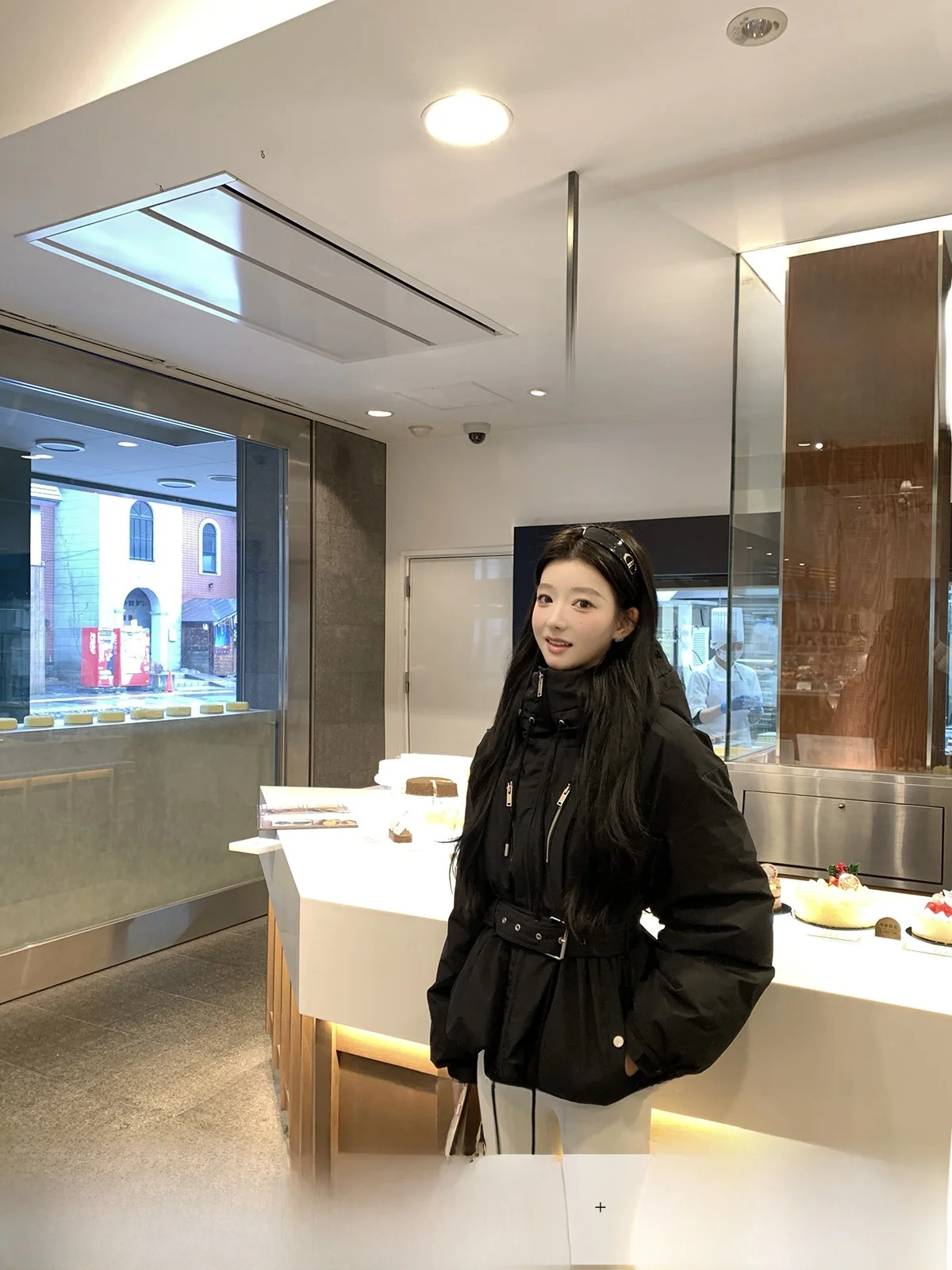 

YOLI Women's Puffer Jaet Hooded Thiened Winter Coat Bla Stand Collar Waist-Cinching Warm Casual Sle Du down Coat