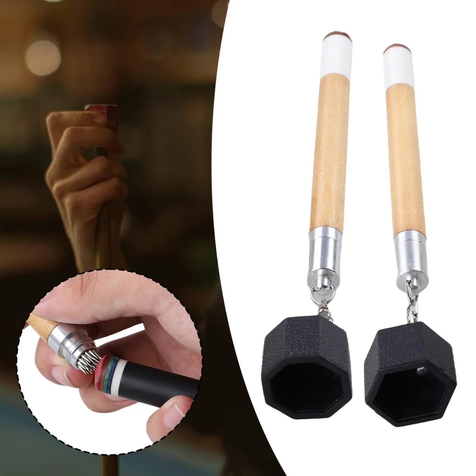 

Карманный держатель для мела для бильярда, формирователь наконечника кия, ремонтник, многофункциональный деревянный металлический инструмент для обслуживания и аксессуаров для бильярдного кия