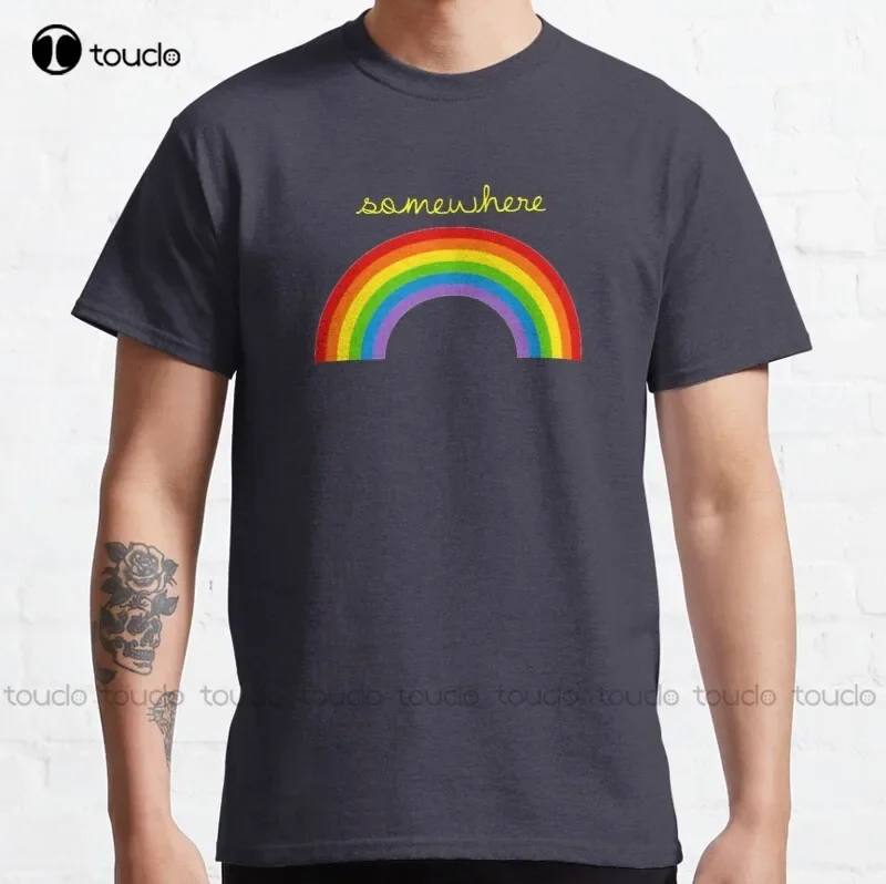 

Новая классическая футболка Somewhere Over The Rainbow, хлопковая футболка S-5XL, спортивные рубашки для мужчин, унисекс