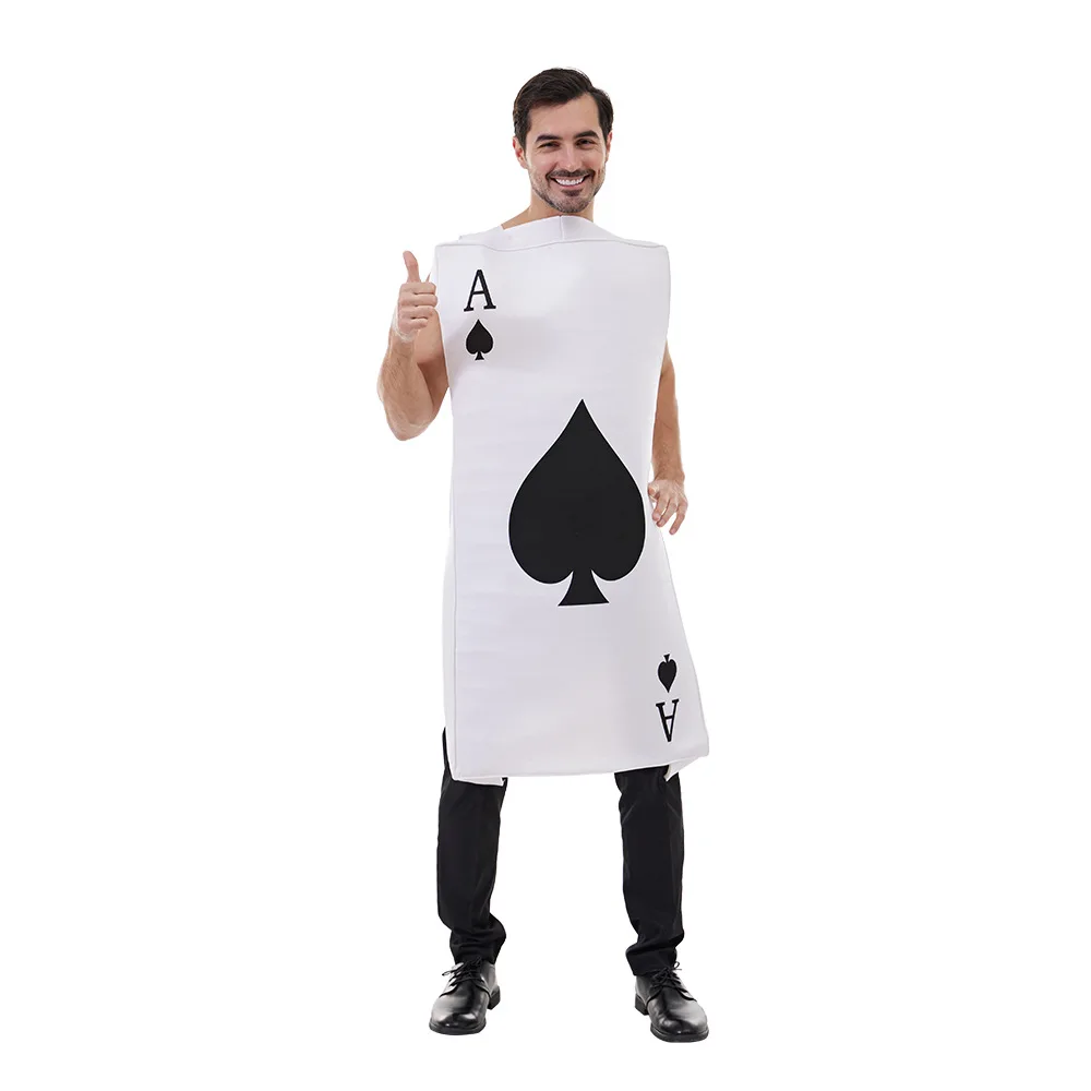 

Women Men Fun Poker Onesie Jumpsuits Party Weird Costumes Spade A Diamond A Bodysuit Halloween Cosplay Anime Fun Poker Onesie