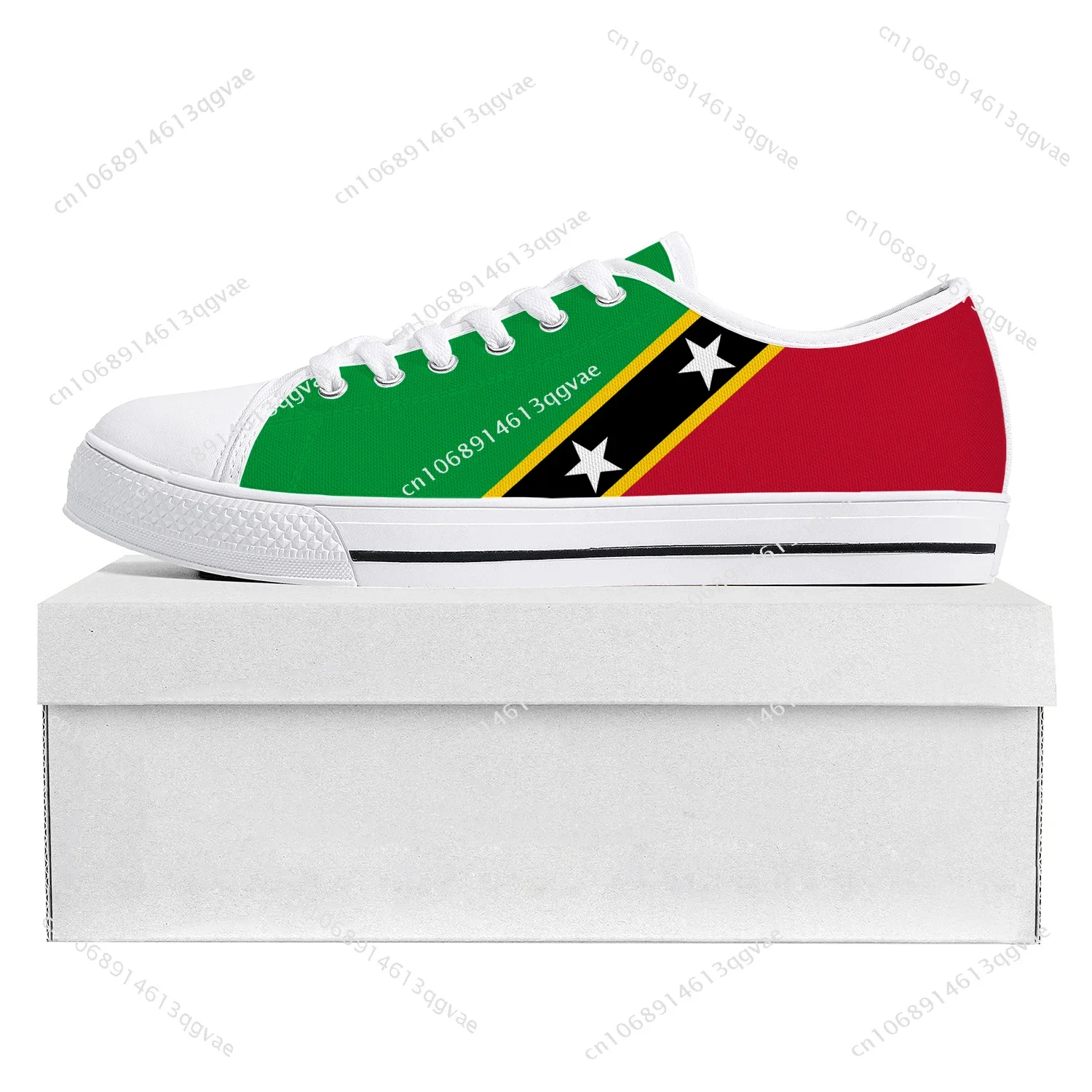 St Kitts and Nevis Flag Low Top High Quality Sneakers Mens Womens Teenager Canvas Sneaker Prode Casual Couple Shoes Custom Shoe