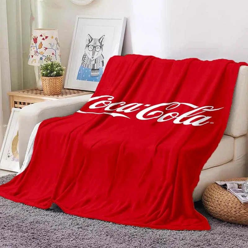 3D New Fashionable Printed C-Coca C-ColaS Flannel Sofa Bed Blanket Office Airplane Travel Picnic Warm Bed Cover Quilt Sleep Gift