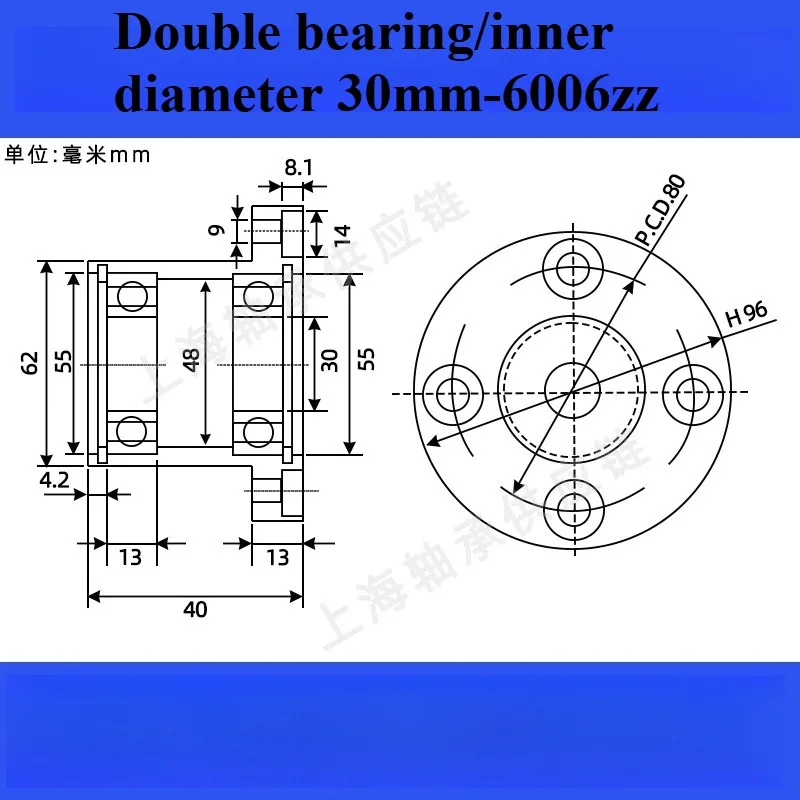Bearing seat assembly aluminum round flange double bearing seat with buckle BARB/BFP03 bearing holder with seat
