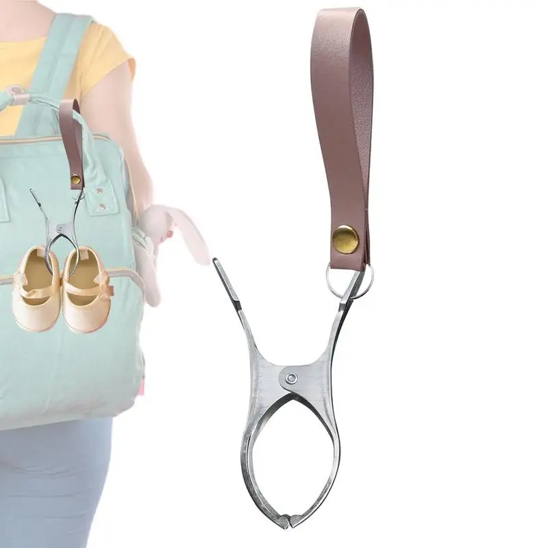 

Outdoor Shoes Hanger Baby Shoes Hat Clothing Clip Portable Stroller Handbag Clip Pu Leather Shoes Stand Slipper Clip Shoe Hanger
