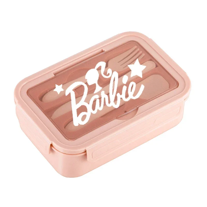 Cartoon Barbie Riscaldamento a microonde Lunch Box Portatile di grande capacità Bento Box Forchetta Cucchiaio Set Cibo Insalata di frutta Scatole