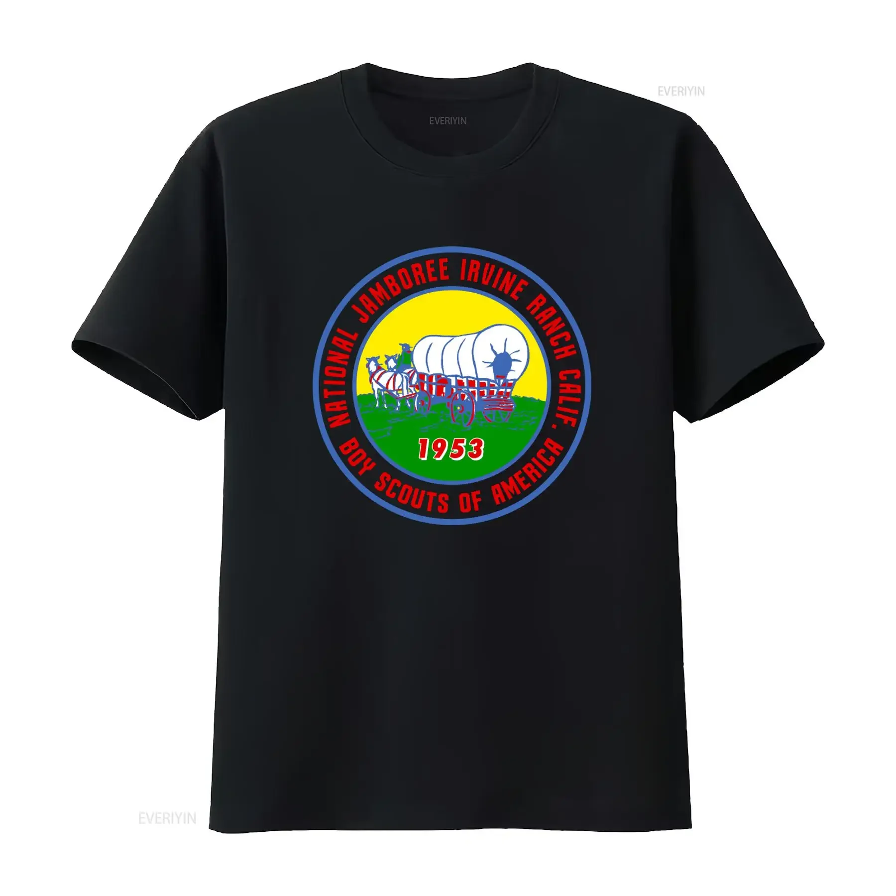1953 Vintage Boy Scouts of America BSA National Jamboree Irvine Ranch California T shirt Retro Design Outdoor Adventure Style