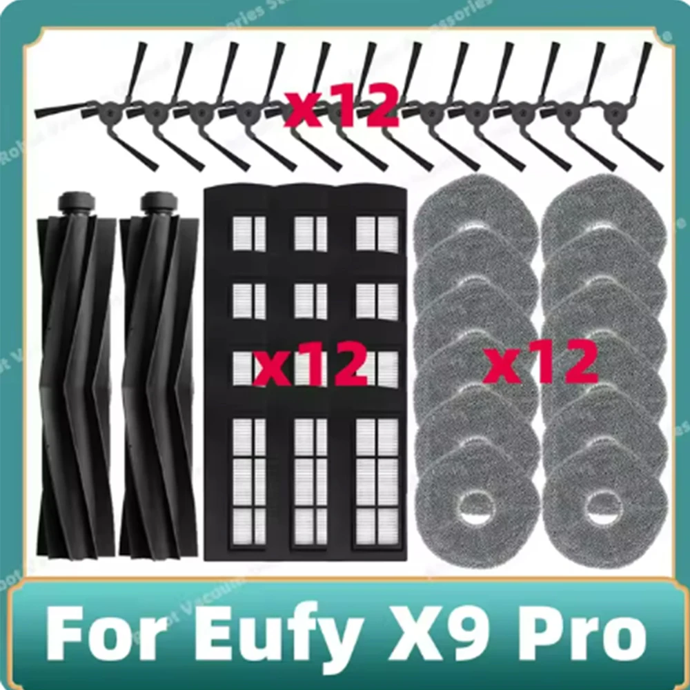 Kompatybilny z odkurzaczem Eufy X9 Pro Szczotka boczna Filtr Hepa Ścierka do mopa Akcesoria Części zamienne