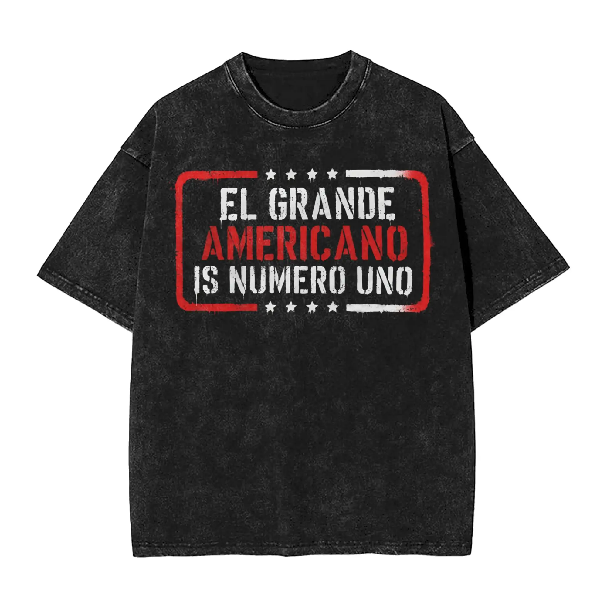 El Grande Americano Pro Wrestling  T Shirts Hip Hop Washed 100% Cotton Harajuku T-Shirt  Cool for Men Women Streetwear